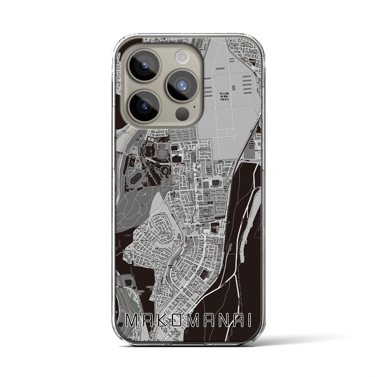 【真駒内(北海道)】地図柄iPhoneケース(クリアタイプ)