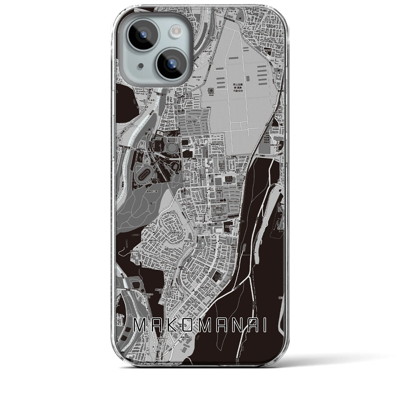 【真駒内(北海道)】地図柄iPhoneケース(クリアタイプ)
