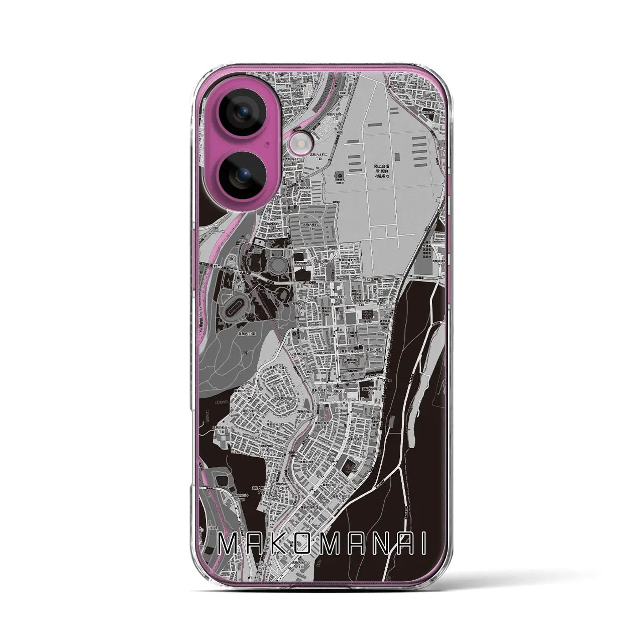【真駒内(北海道)】地図柄iPhoneケース(クリアタイプ)