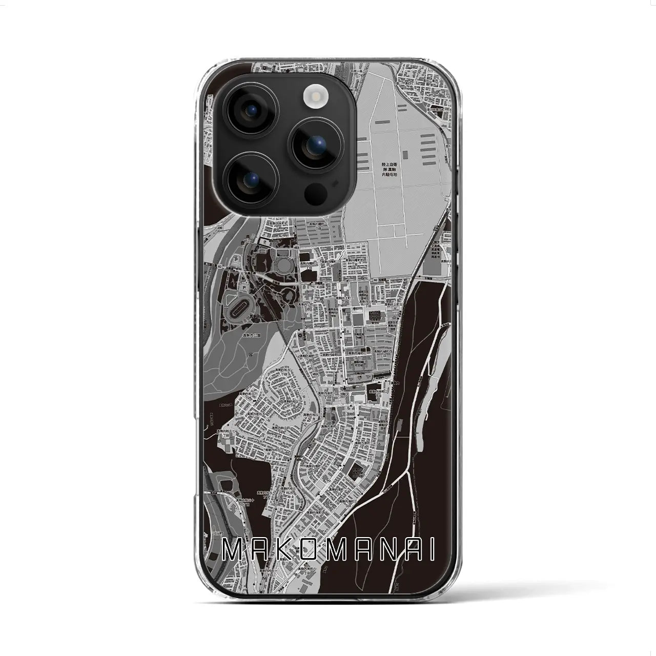 【真駒内(北海道)】地図柄iPhoneケース(クリアタイプ)
