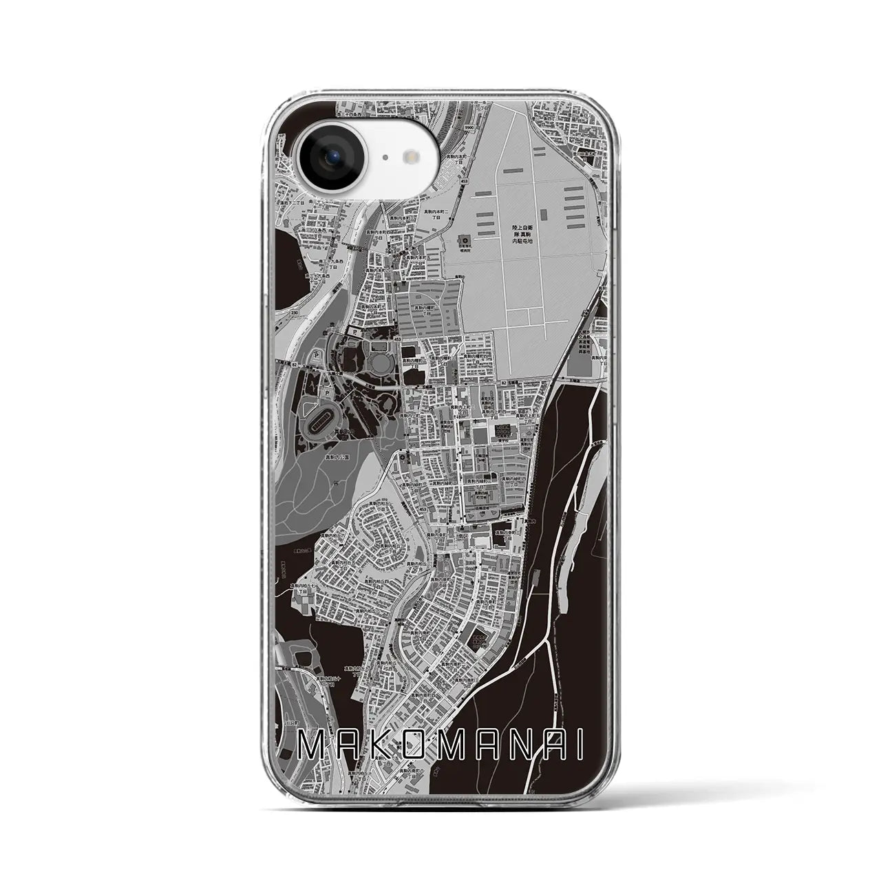 【真駒内(北海道)】地図柄iPhoneケース(クリアタイプ)