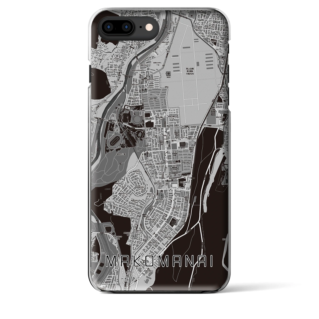 【真駒内(北海道)】地図柄iPhoneケース(クリアタイプ)
