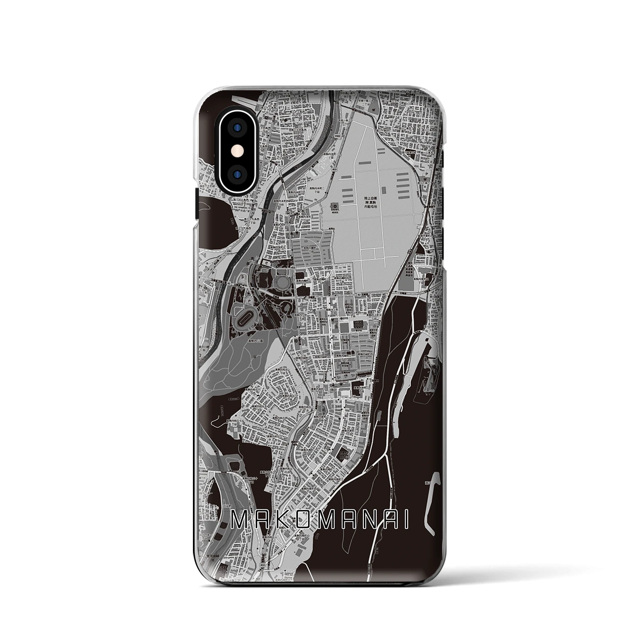 【真駒内(北海道)】地図柄iPhoneケース(クリアタイプ)