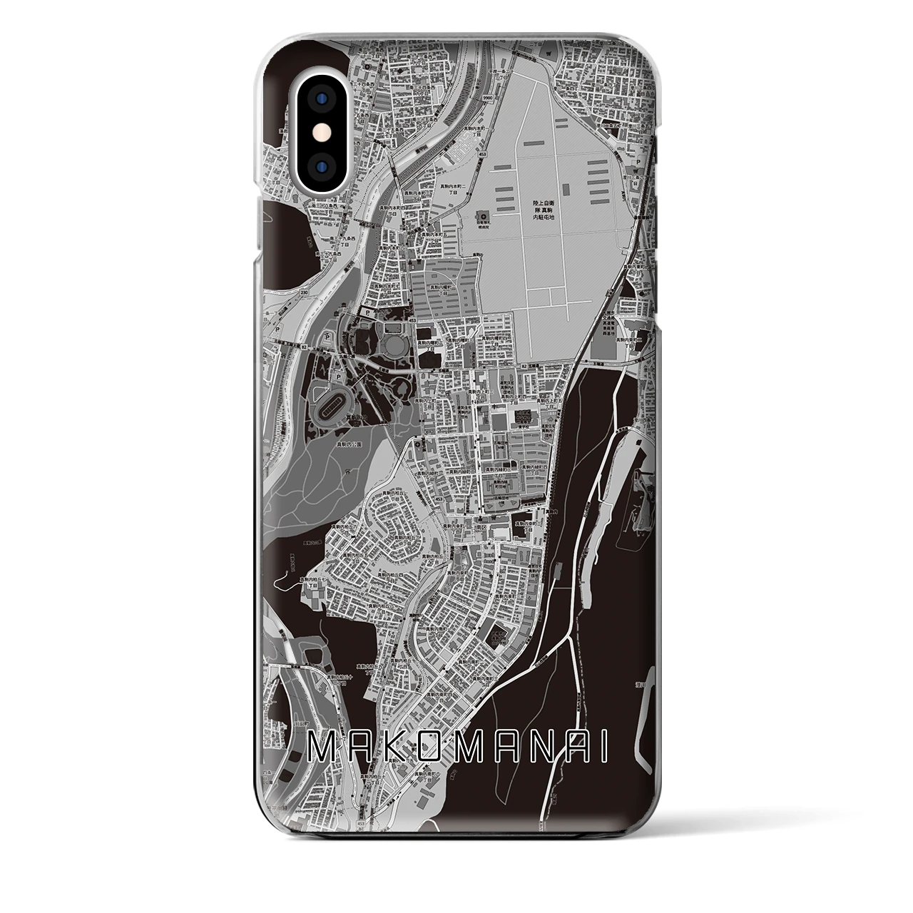 【真駒内(北海道)】地図柄iPhoneケース(クリアタイプ)