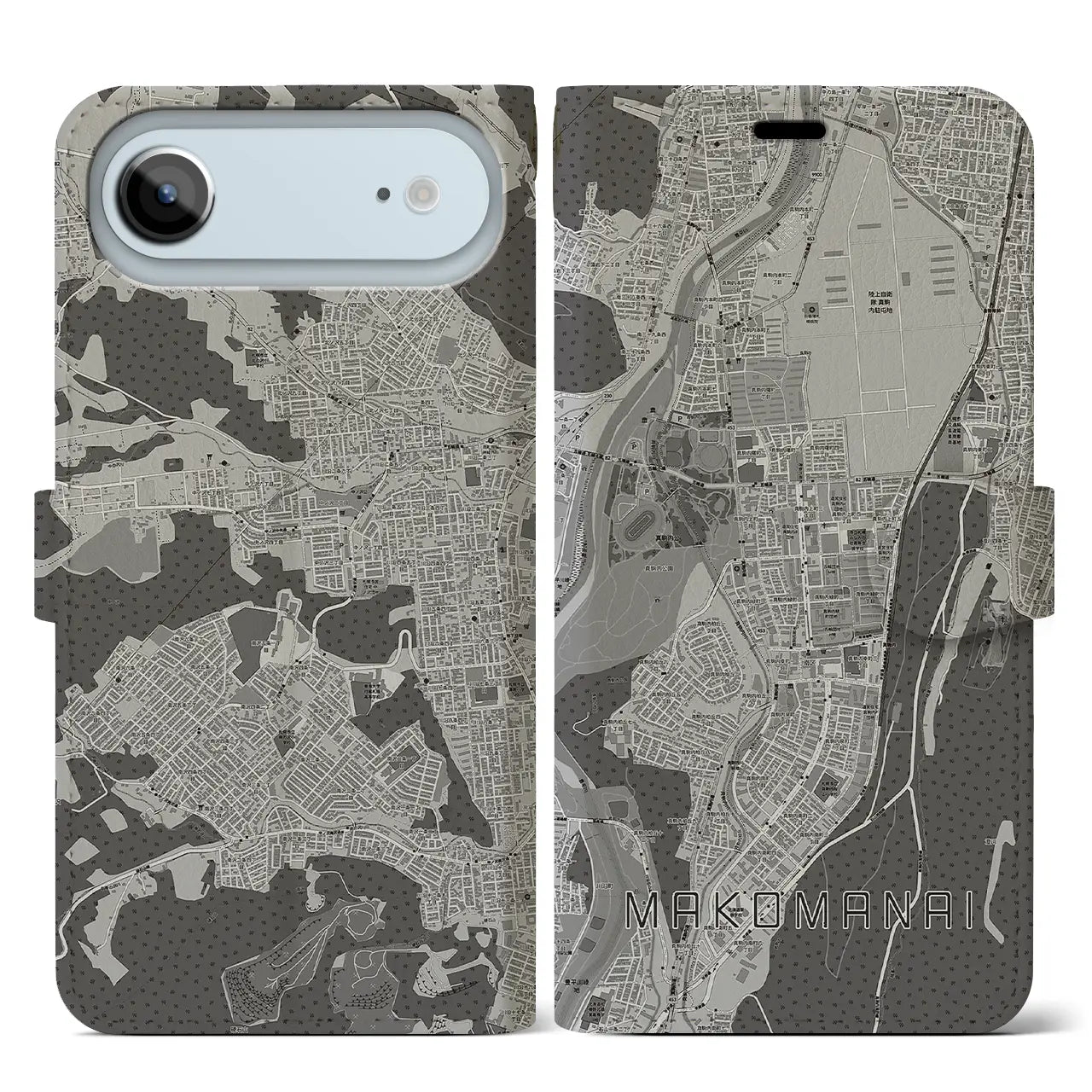 【真駒内(北海道)】地図柄iPhoneケース(手帳タイプ)