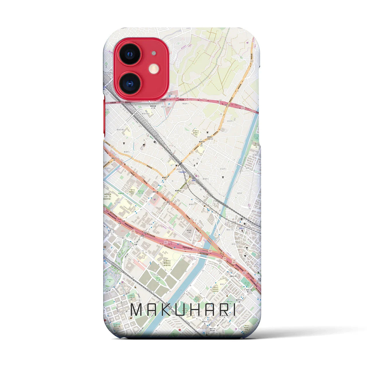 【幕張(千葉県)】地図柄iPhoneケース(バックカバータイプ)