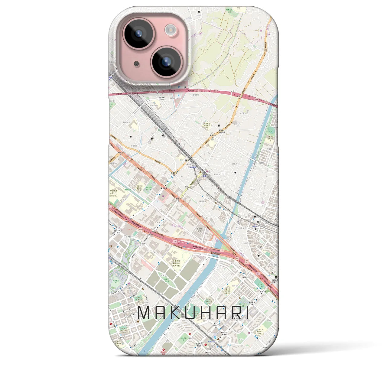 【幕張(千葉県)】地図柄iPhoneケース(バックカバータイプ)
