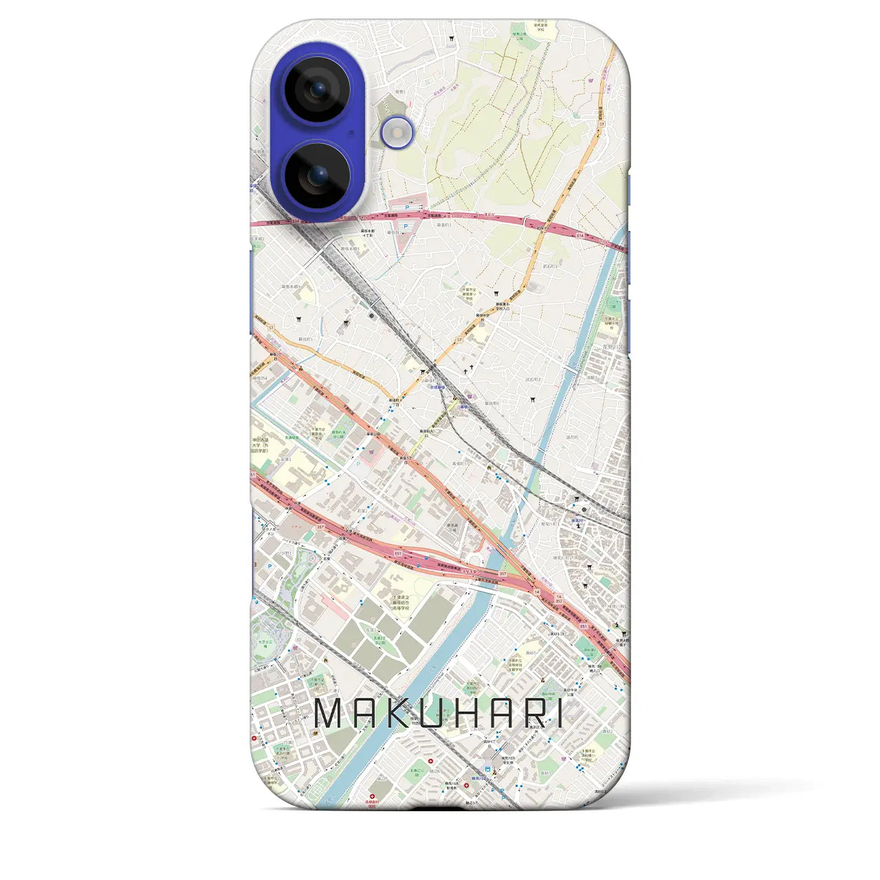 【幕張(千葉県)】地図柄iPhoneケース(バックカバータイプ)ナチュラル・iPhone 16 Pro Max 用