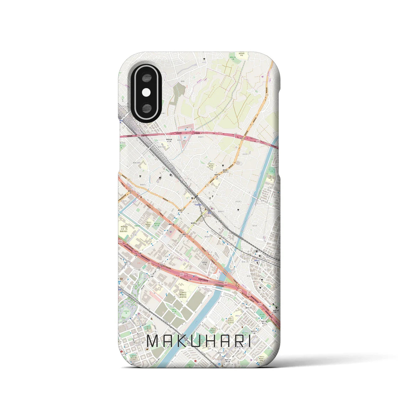 【幕張(千葉県)】地図柄iPhoneケース(バックカバータイプ)
