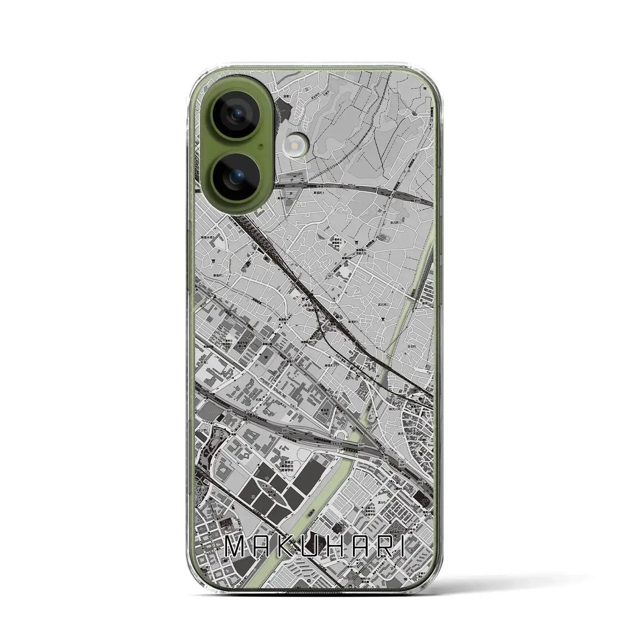 【幕張(千葉県)】地図柄iPhoneケース(クリアタイプ)モノトーン・iPhone 17 Pro Max 用