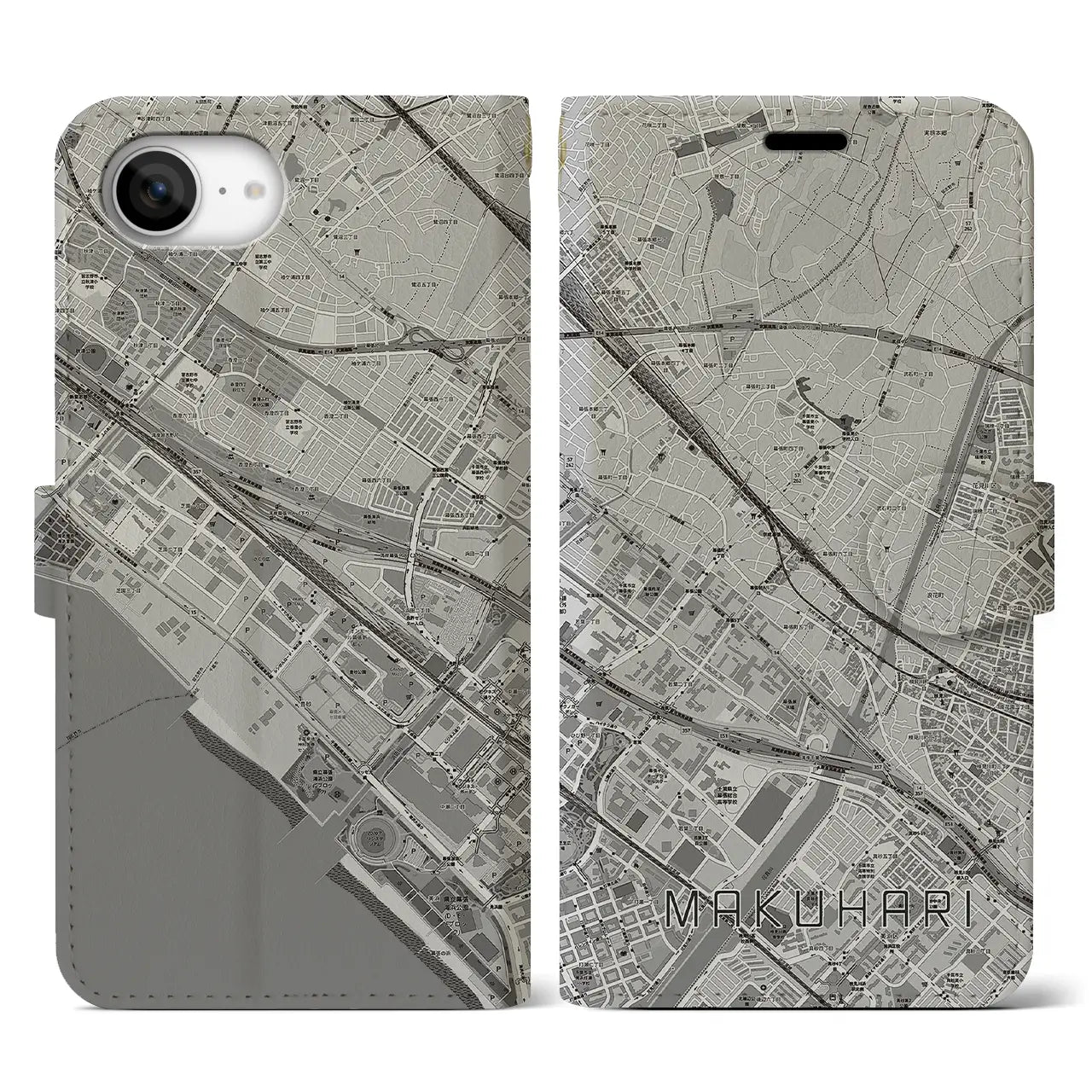 【幕張(千葉県)】地図柄iPhoneケース(手帳タイプ)