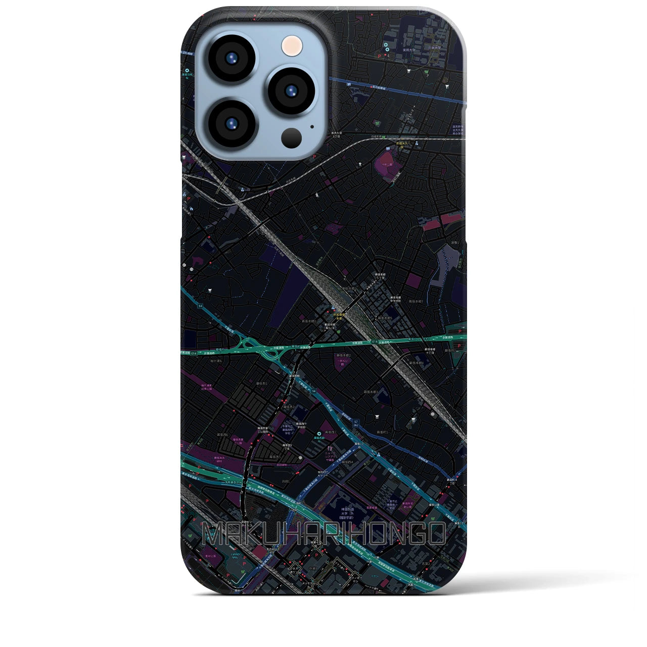 【幕張本郷(千葉県)】地図柄iPhoneケース(バックカバータイプ)