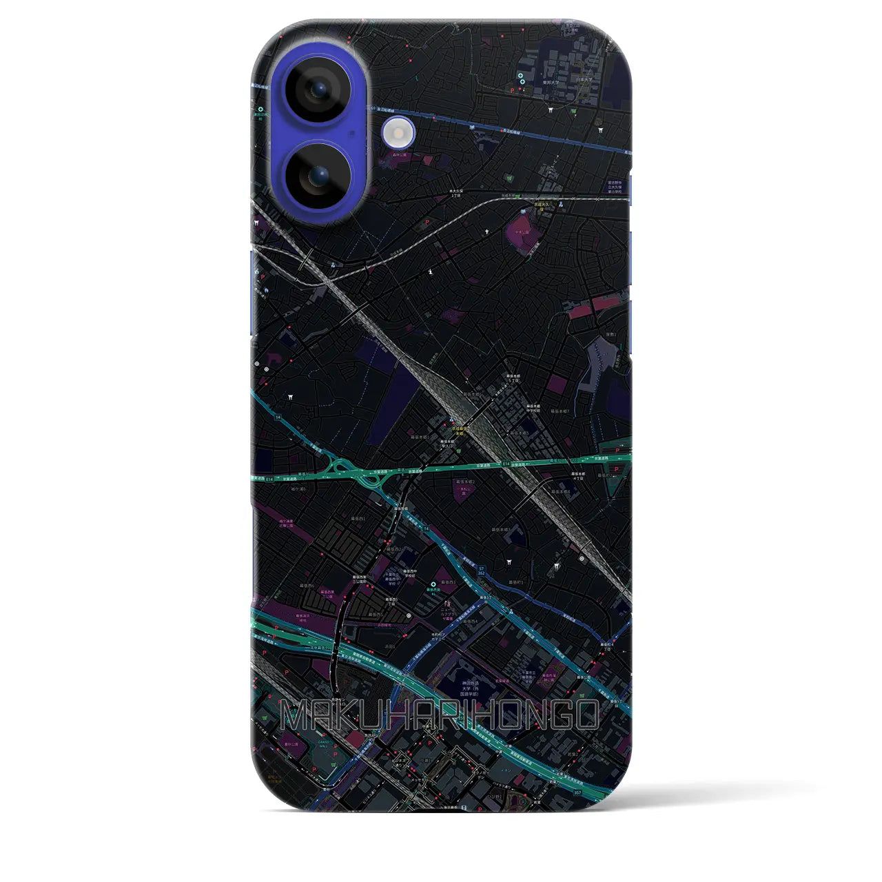 【幕張本郷(千葉県)】地図柄iPhoneケース(バックカバータイプ)