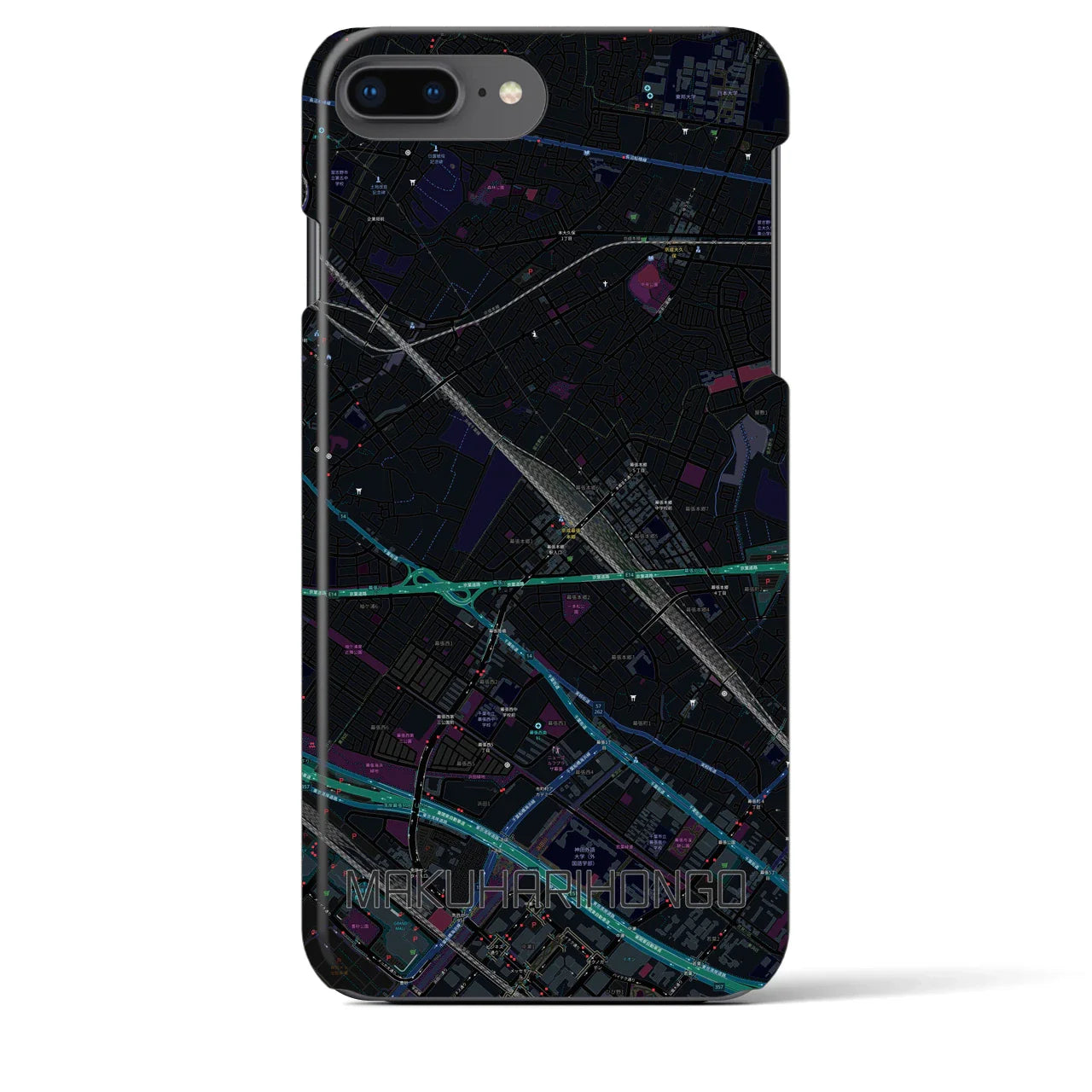 【幕張本郷(千葉県)】地図柄iPhoneケース(バックカバータイプ)