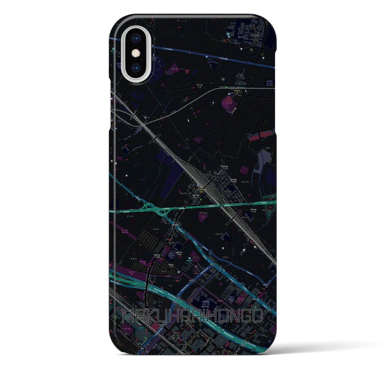 【幕張本郷(千葉県)】地図柄iPhoneケース(バックカバータイプ)