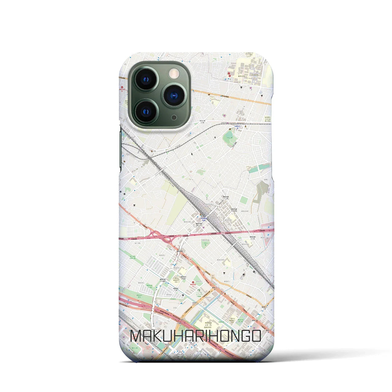 【幕張本郷(千葉県)】地図柄iPhoneケース(バックカバータイプ)