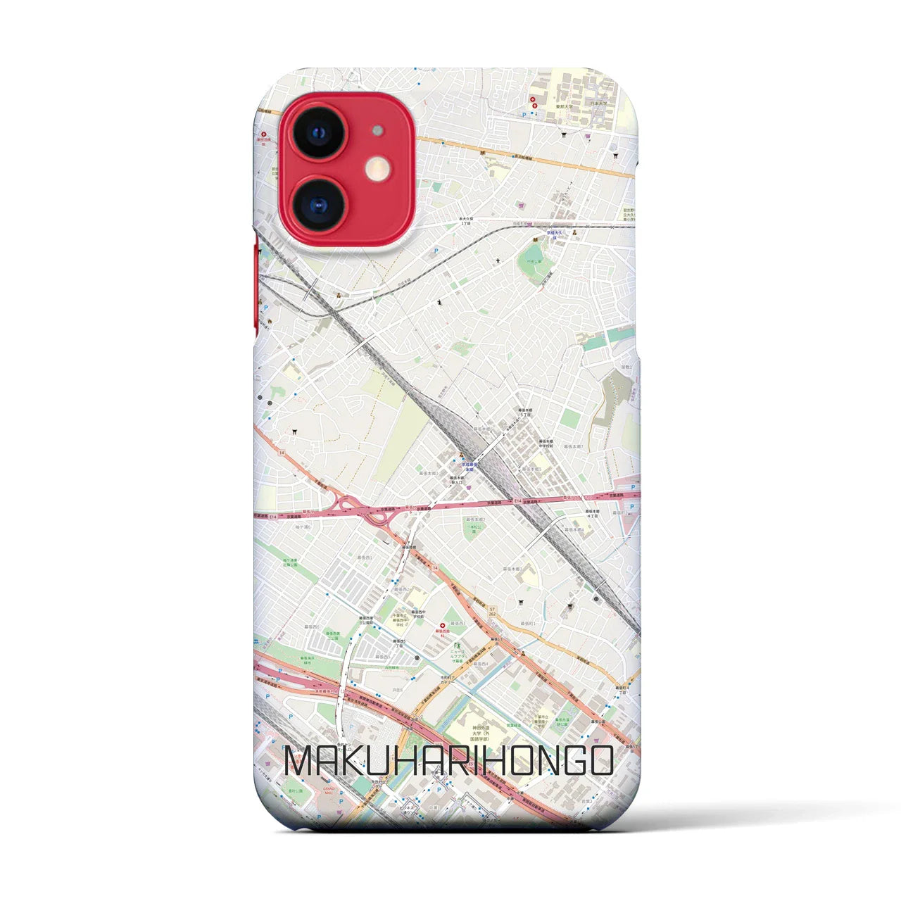 【幕張本郷(千葉県)】地図柄iPhoneケース(バックカバータイプ)