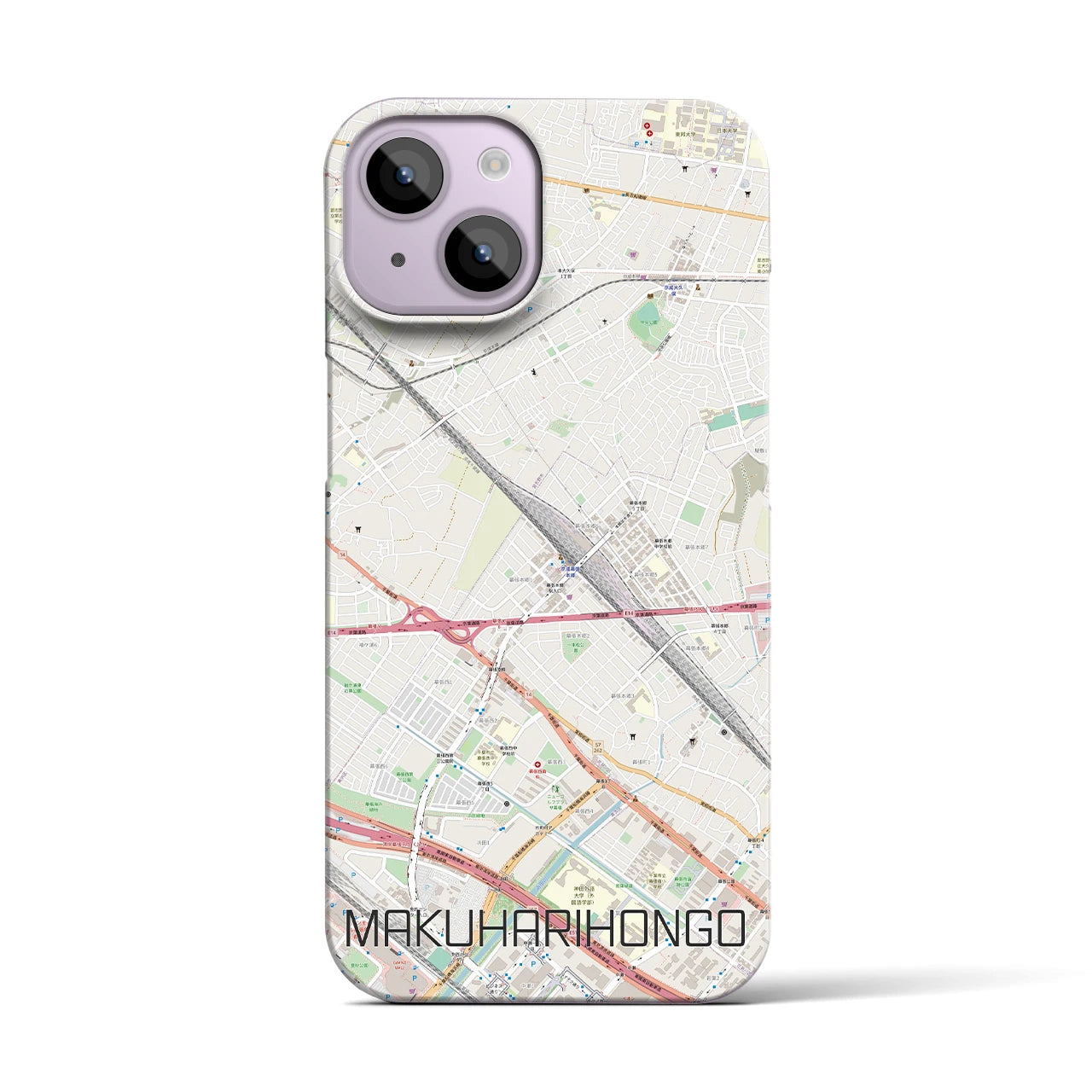 【幕張本郷(千葉県)】地図柄iPhoneケース(バックカバータイプ)