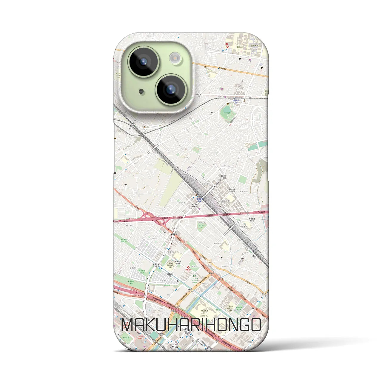 【幕張本郷(千葉県)】地図柄iPhoneケース(バックカバータイプ)