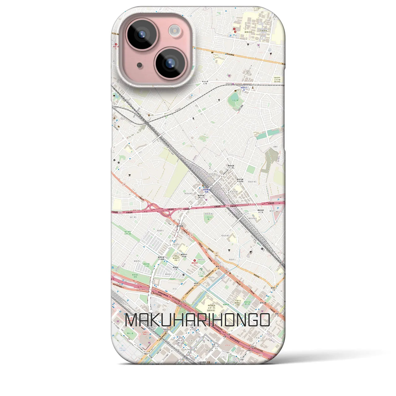 【幕張本郷(千葉県)】地図柄iPhoneケース(バックカバータイプ)