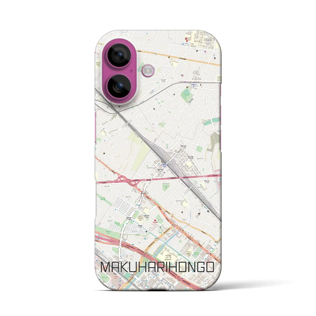 【幕張本郷(千葉県)】地図柄iPhoneケース(バックカバータイプ)