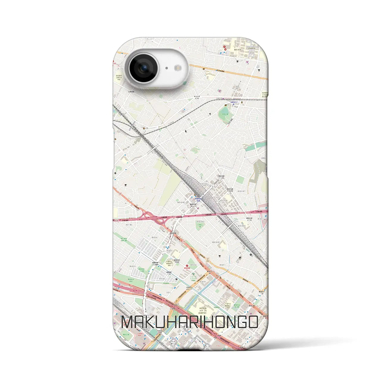 【幕張本郷(千葉県)】地図柄iPhoneケース(バックカバータイプ)