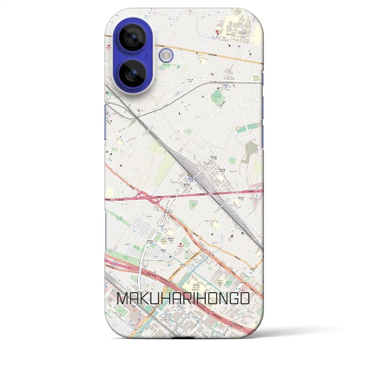【幕張本郷(千葉県)】地図柄iPhoneケース(バックカバータイプ)