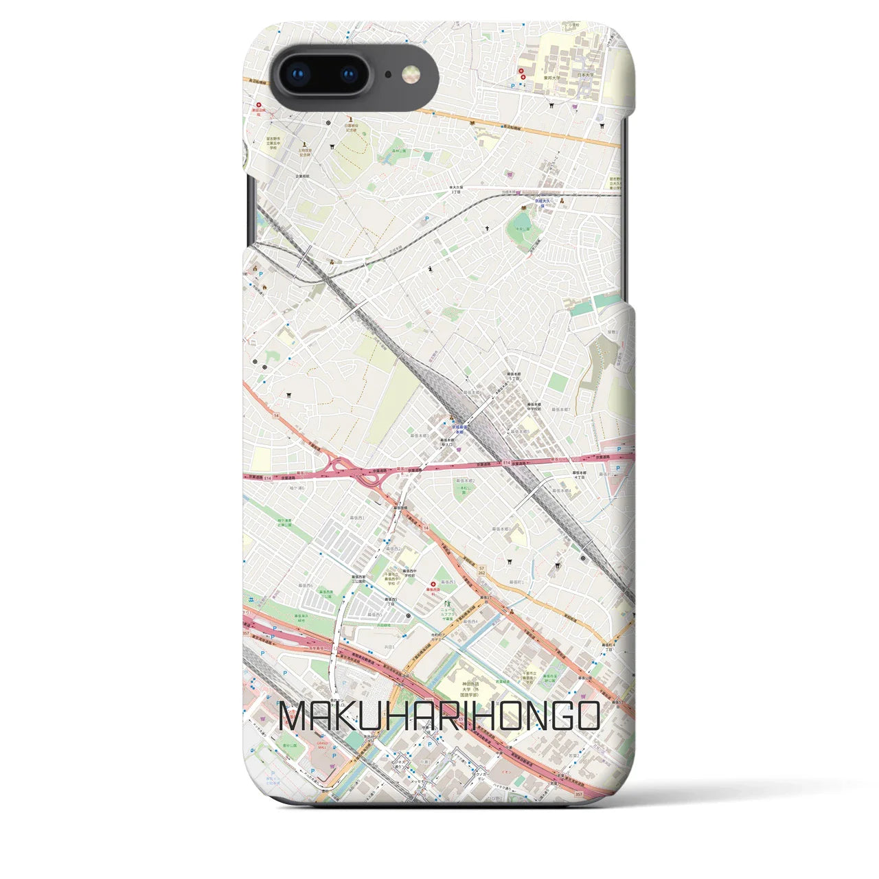 【幕張本郷(千葉県)】地図柄iPhoneケース(バックカバータイプ)