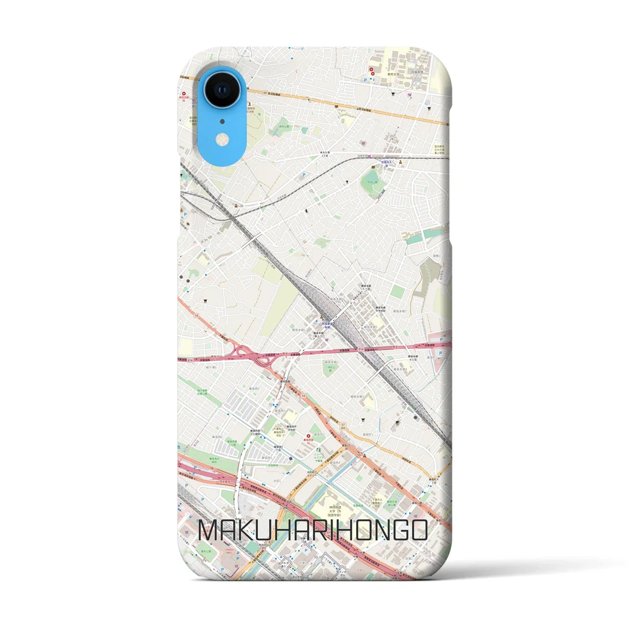 【幕張本郷(千葉県)】地図柄iPhoneケース(バックカバータイプ)