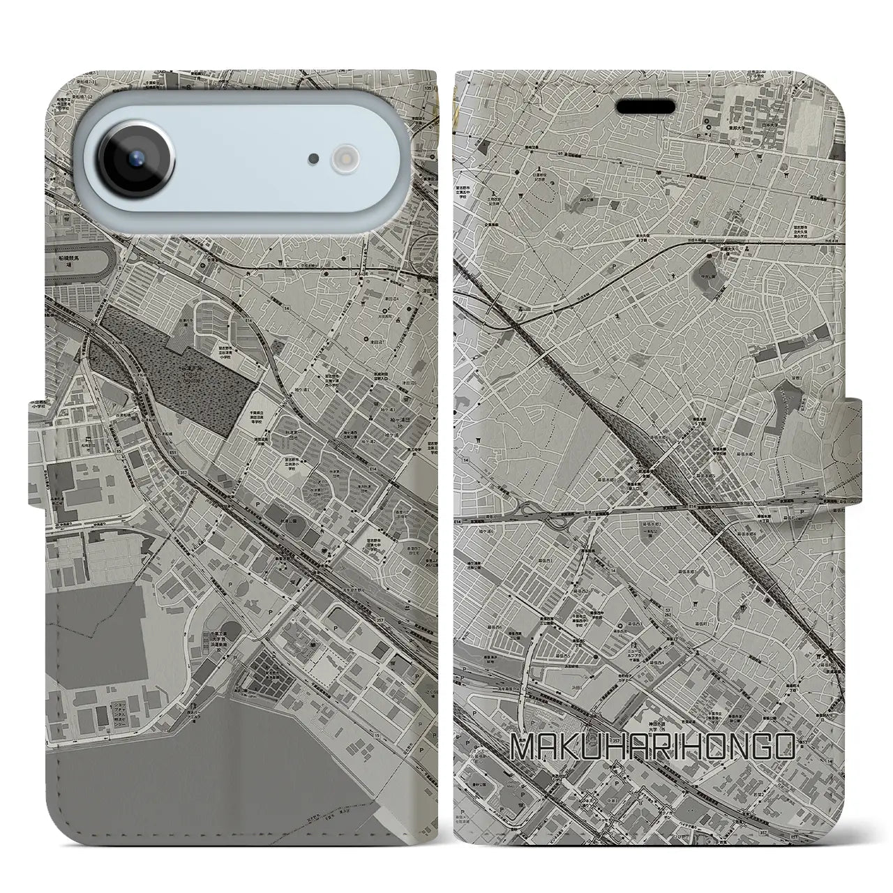 【幕張本郷(千葉県)】地図柄iPhoneケース(手帳タイプ)