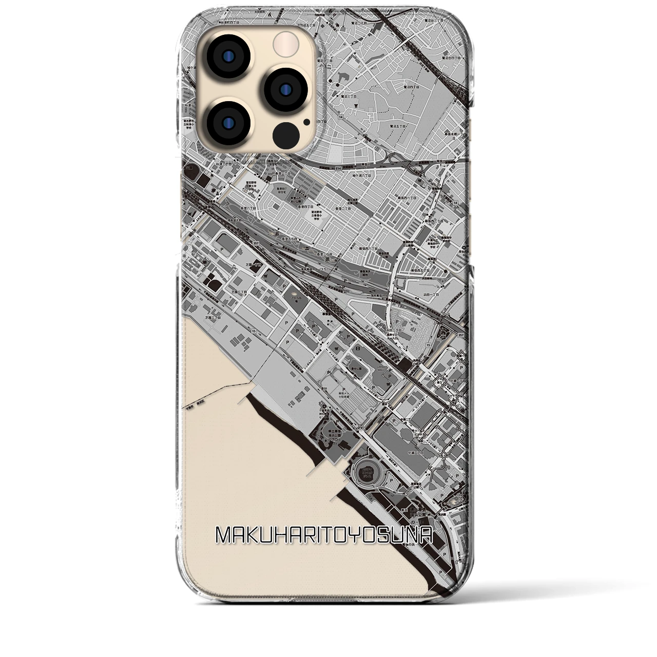 【幕張豊砂(千葉県)】地図柄iPhoneケース(クリアタイプ)