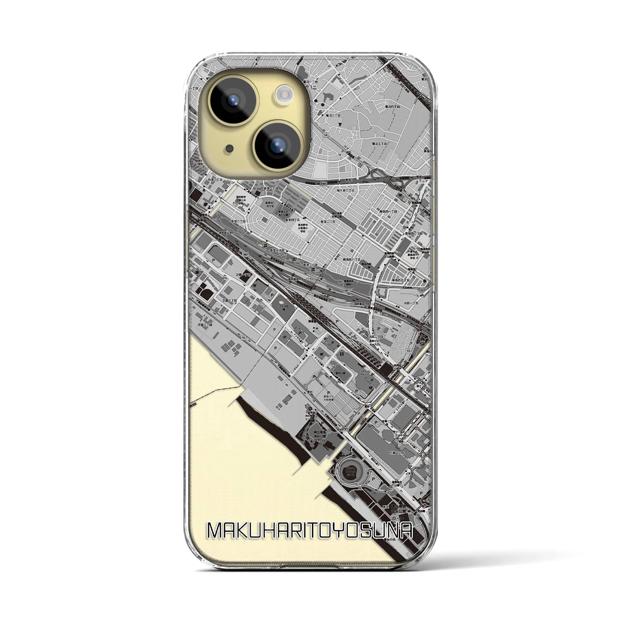 【幕張豊砂(千葉県)】地図柄iPhoneケース(クリアタイプ)