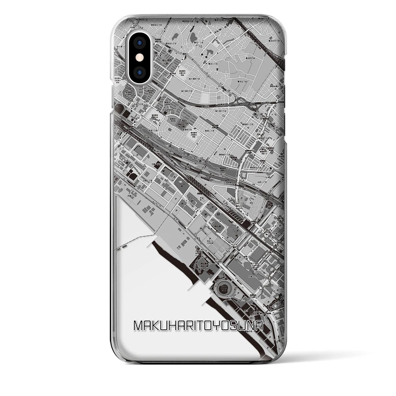 【幕張豊砂(千葉県)】地図柄iPhoneケース(クリアタイプ)