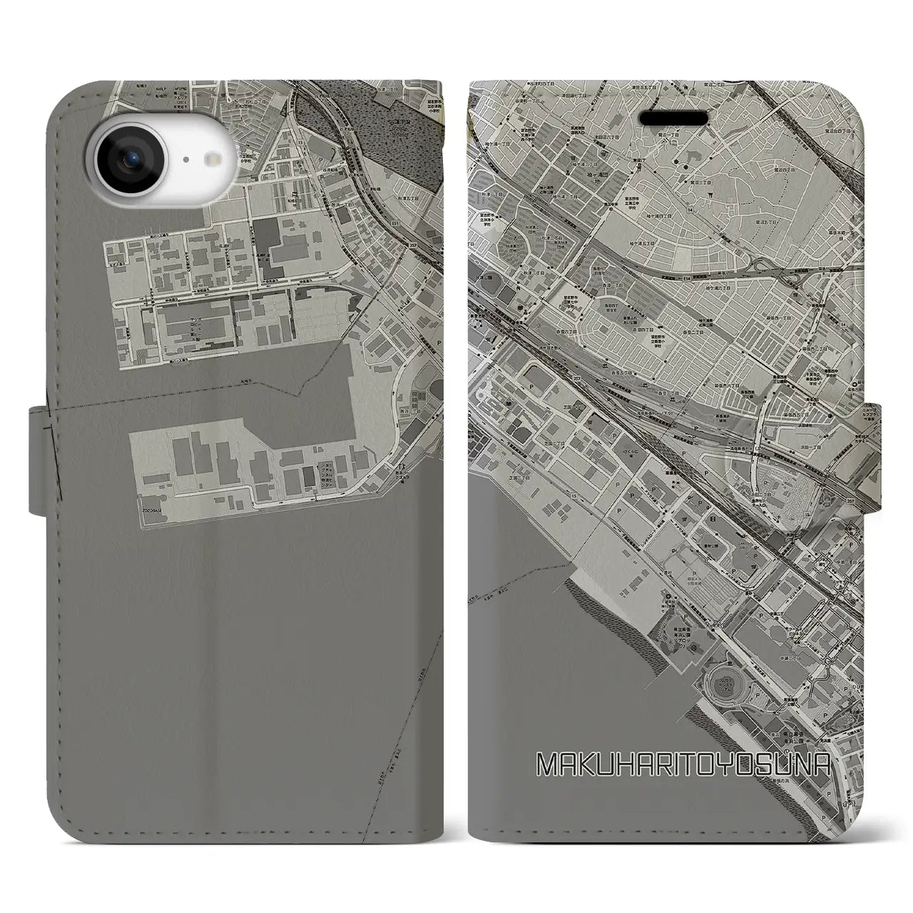 【幕張豊砂(千葉県)】地図柄iPhoneケース(手帳タイプ)