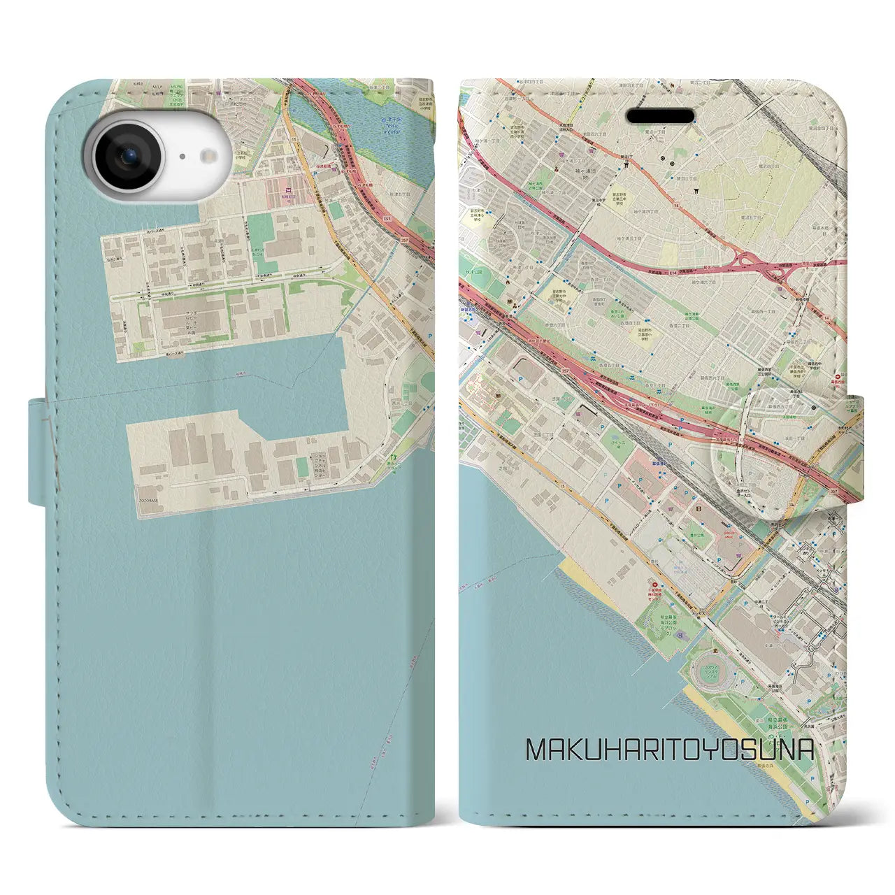 【幕張豊砂(千葉県)】地図柄iPhoneケース(手帳タイプ)