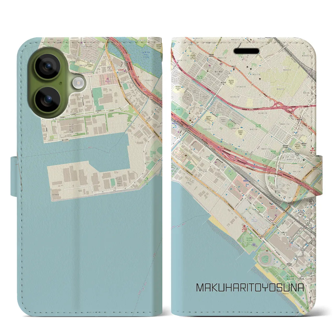 【幕張豊砂(千葉県)】地図柄iPhoneケース(手帳タイプ)