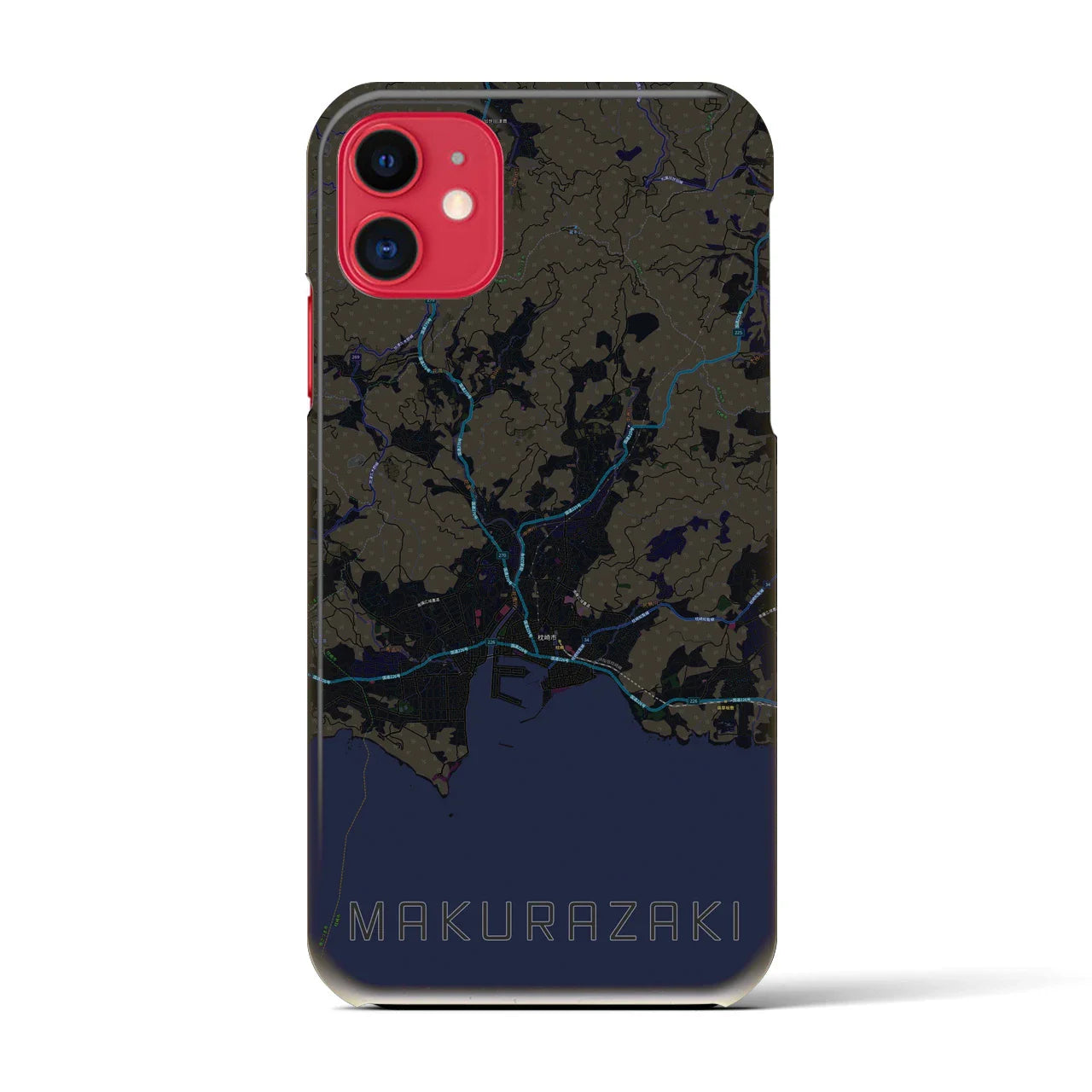 【枕崎(鹿児島県)】地図柄iPhoneケース(バックカバータイプ)