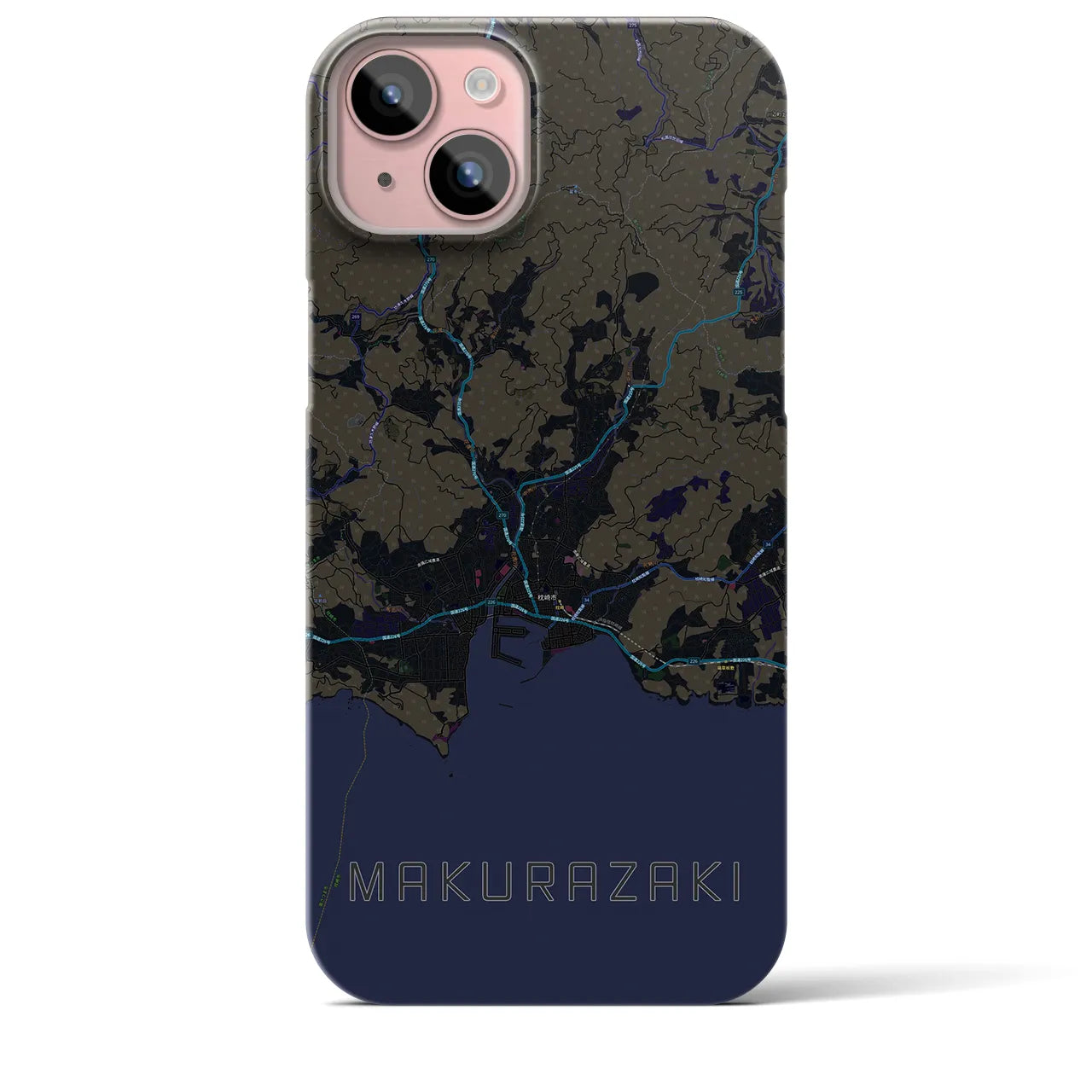 【枕崎(鹿児島県)】地図柄iPhoneケース(バックカバータイプ)