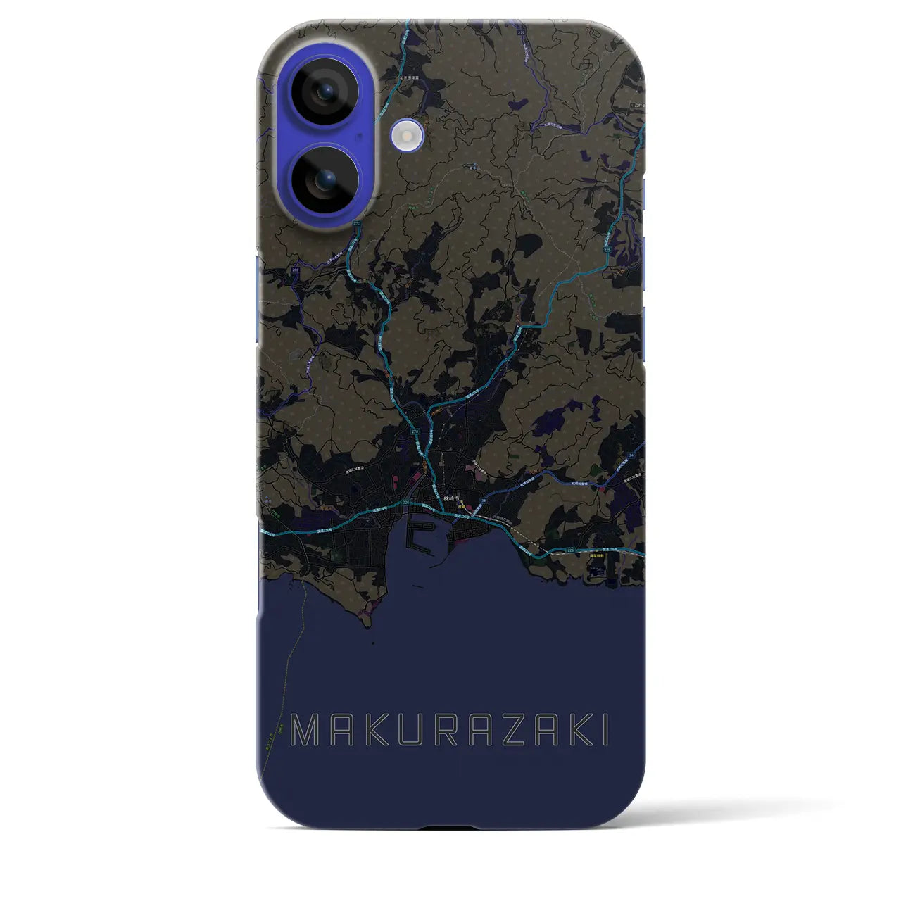 【枕崎(鹿児島県)】地図柄iPhoneケース(バックカバータイプ)