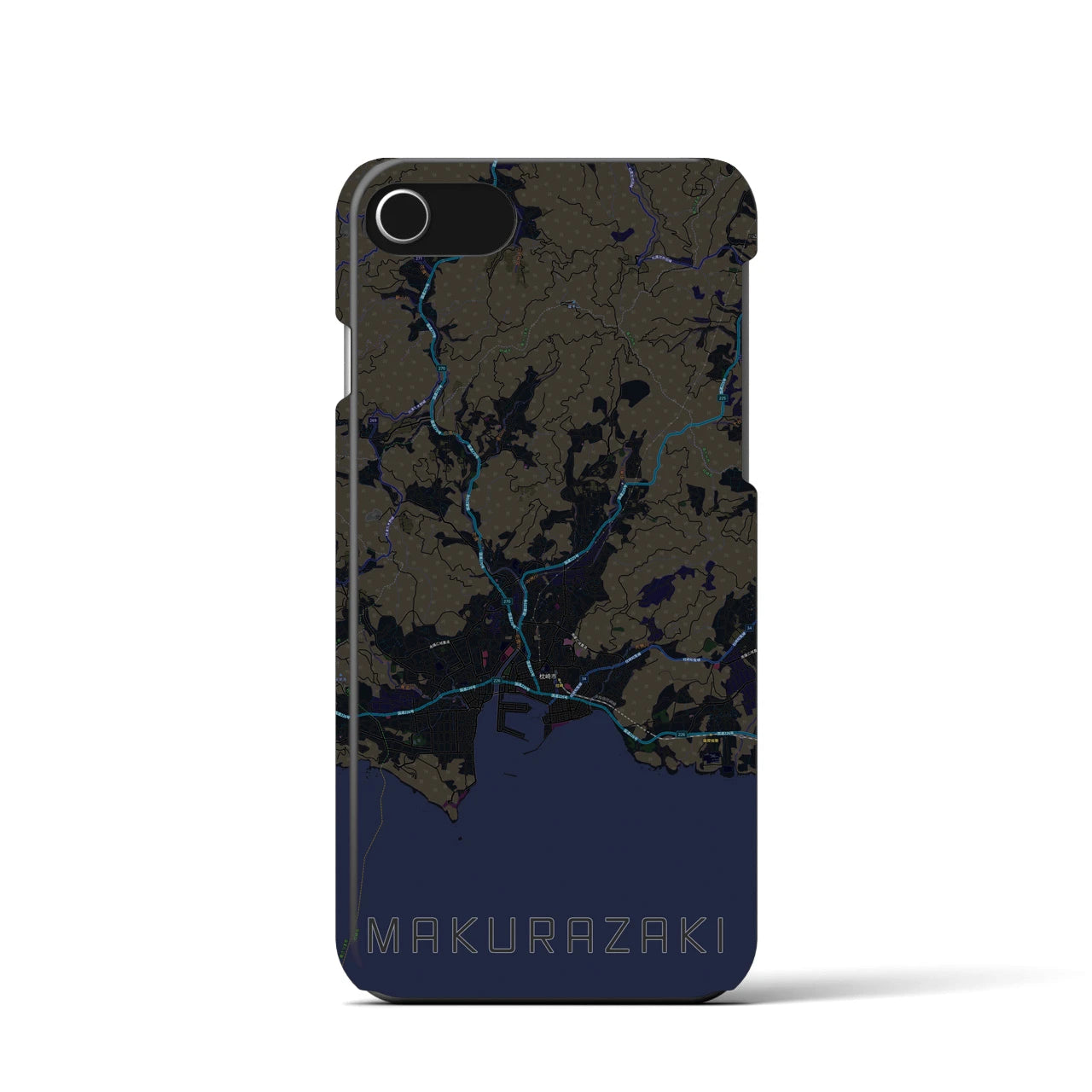 【枕崎(鹿児島県)】地図柄iPhoneケース(バックカバータイプ)