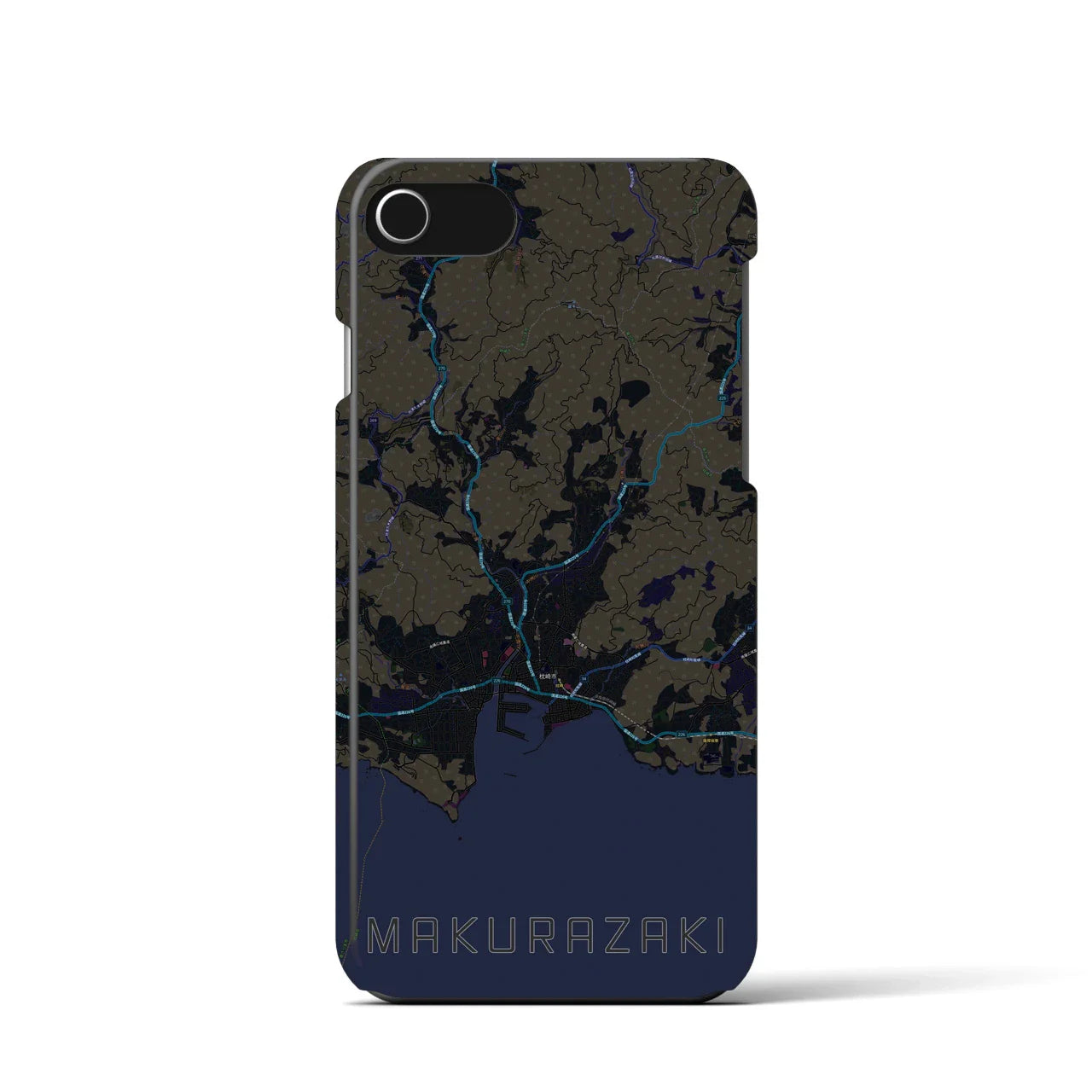 【枕崎(鹿児島県)】地図柄iPhoneケース(バックカバータイプ)