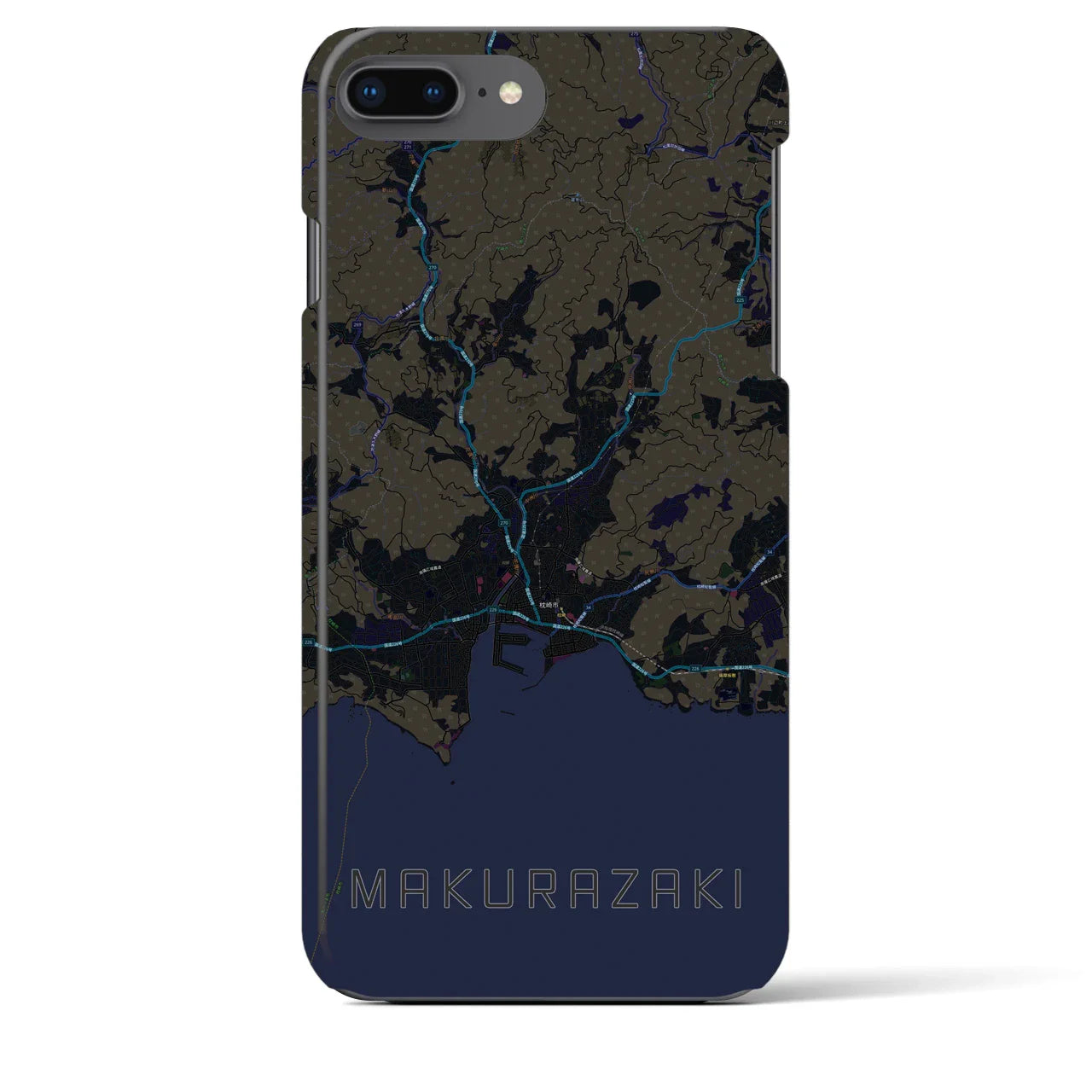 【枕崎(鹿児島県)】地図柄iPhoneケース(バックカバータイプ)