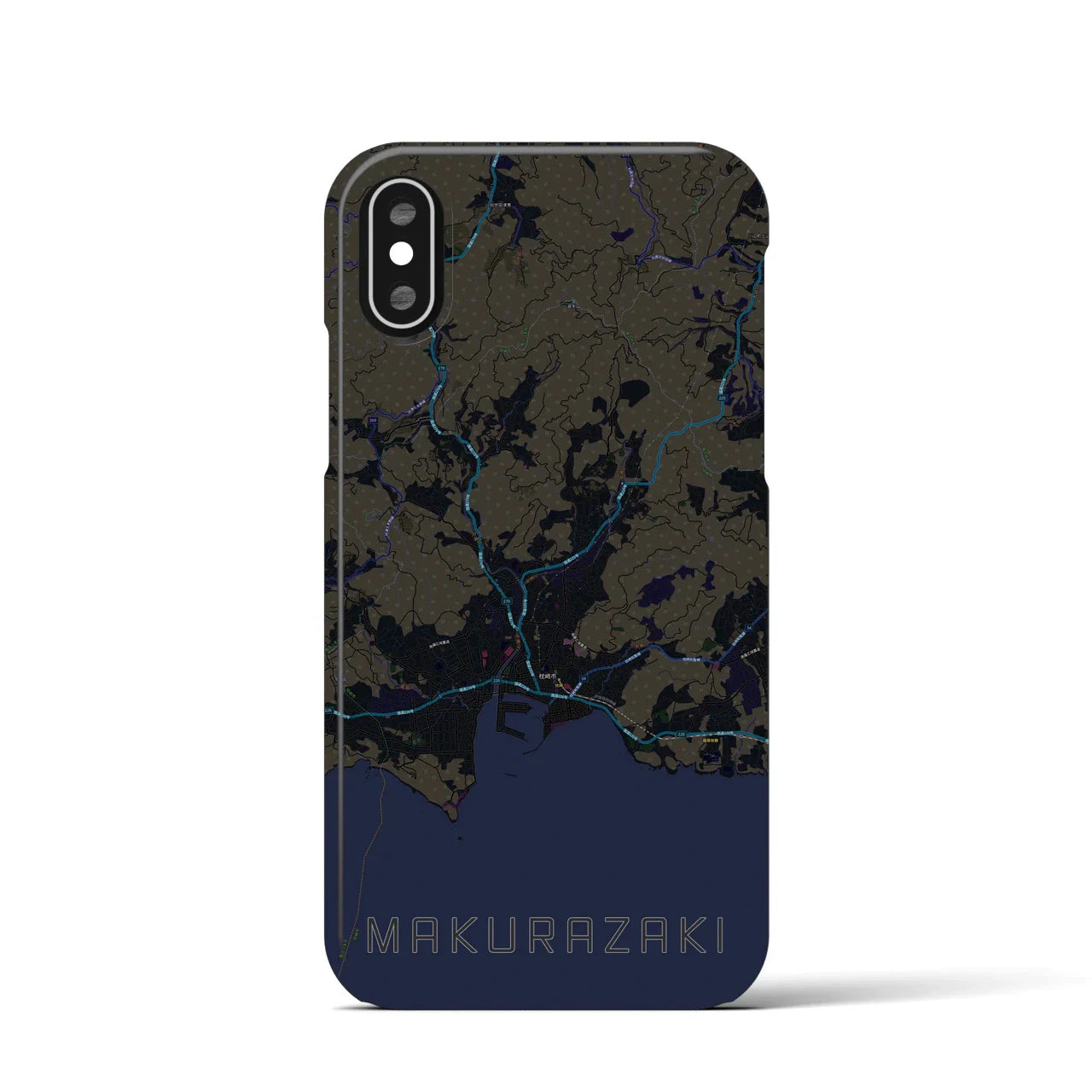 【枕崎(鹿児島県)】地図柄iPhoneケース(バックカバータイプ)