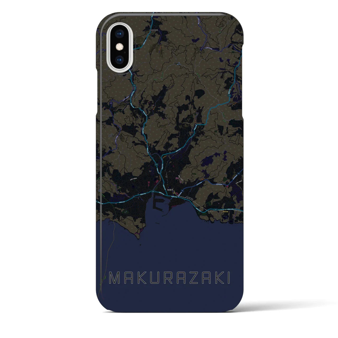 【枕崎(鹿児島県)】地図柄iPhoneケース(バックカバータイプ)