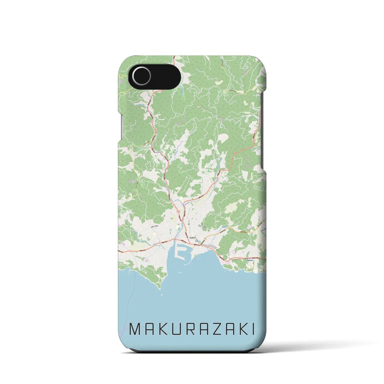 【枕崎(鹿児島県)】地図柄iPhoneケース(バックカバータイプ)