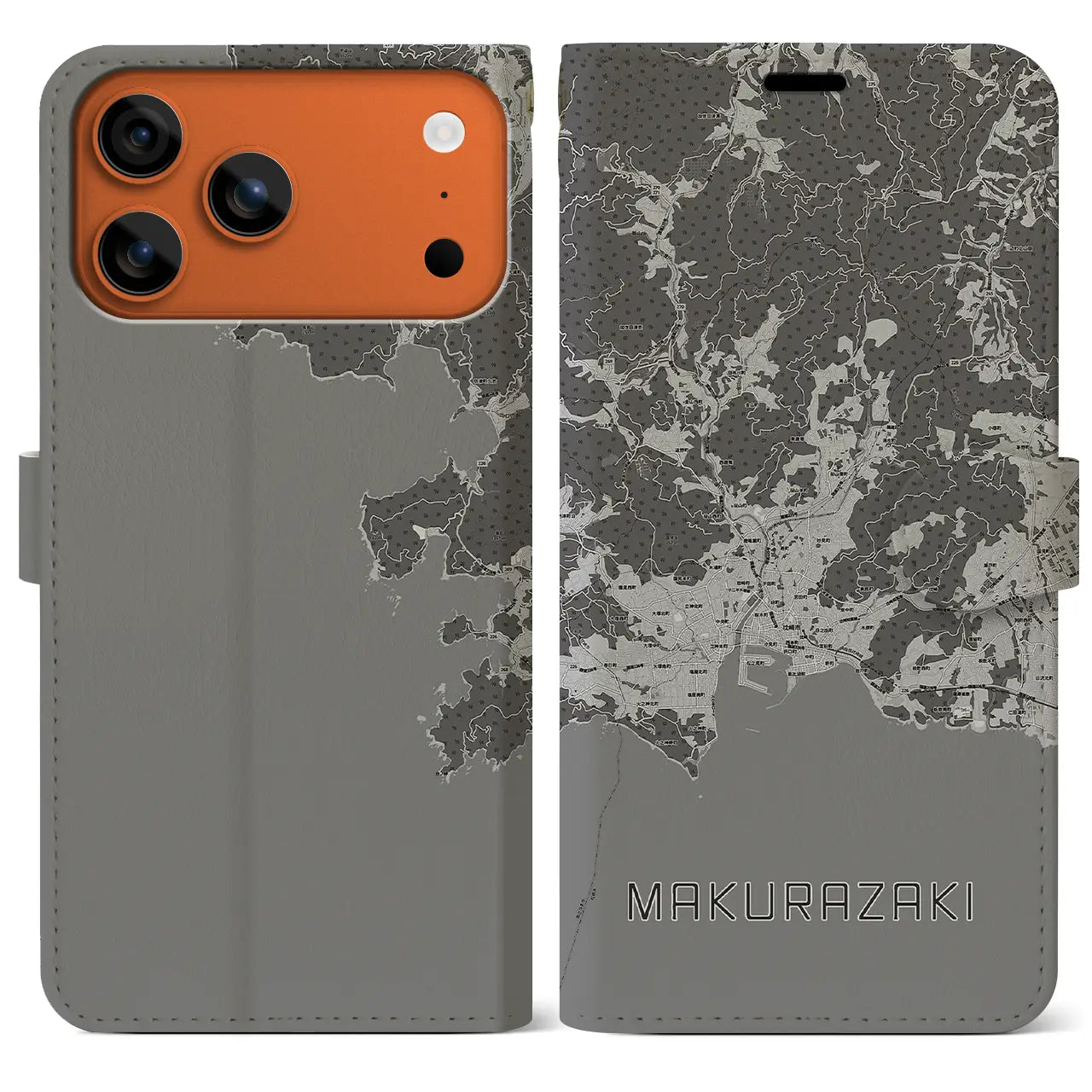 【枕崎(鹿児島県)】地図柄iPhoneケース(手帳タイプ)