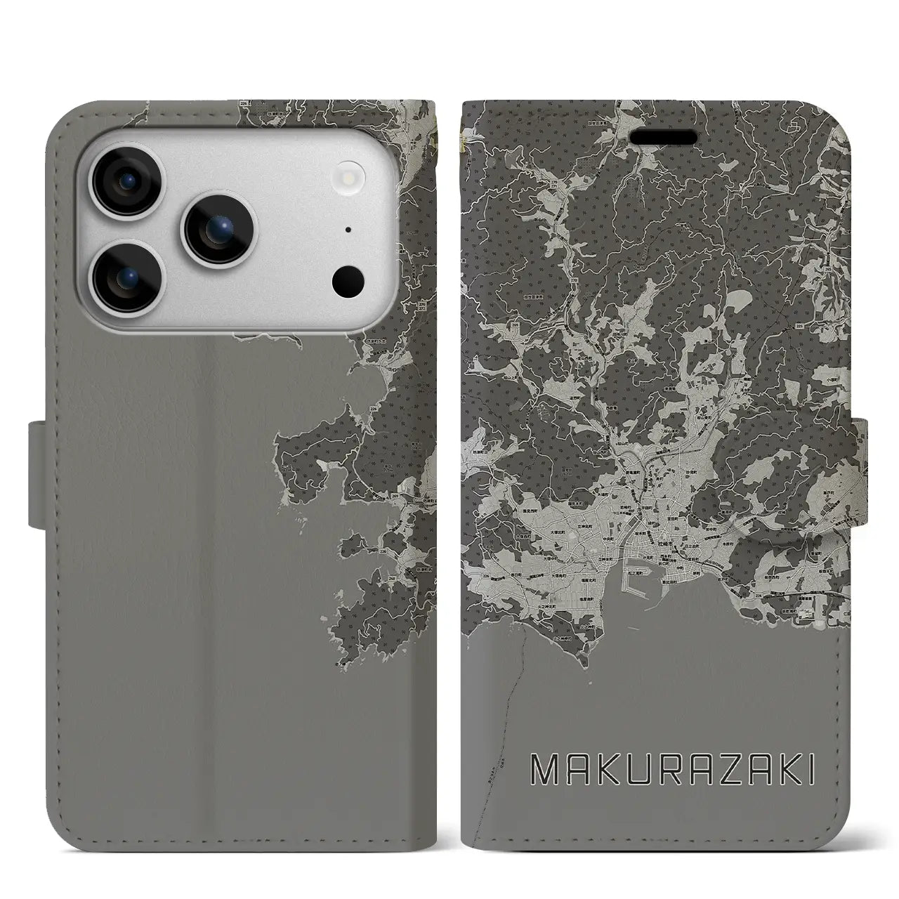 【枕崎(鹿児島県)】地図柄iPhoneケース(手帳タイプ)