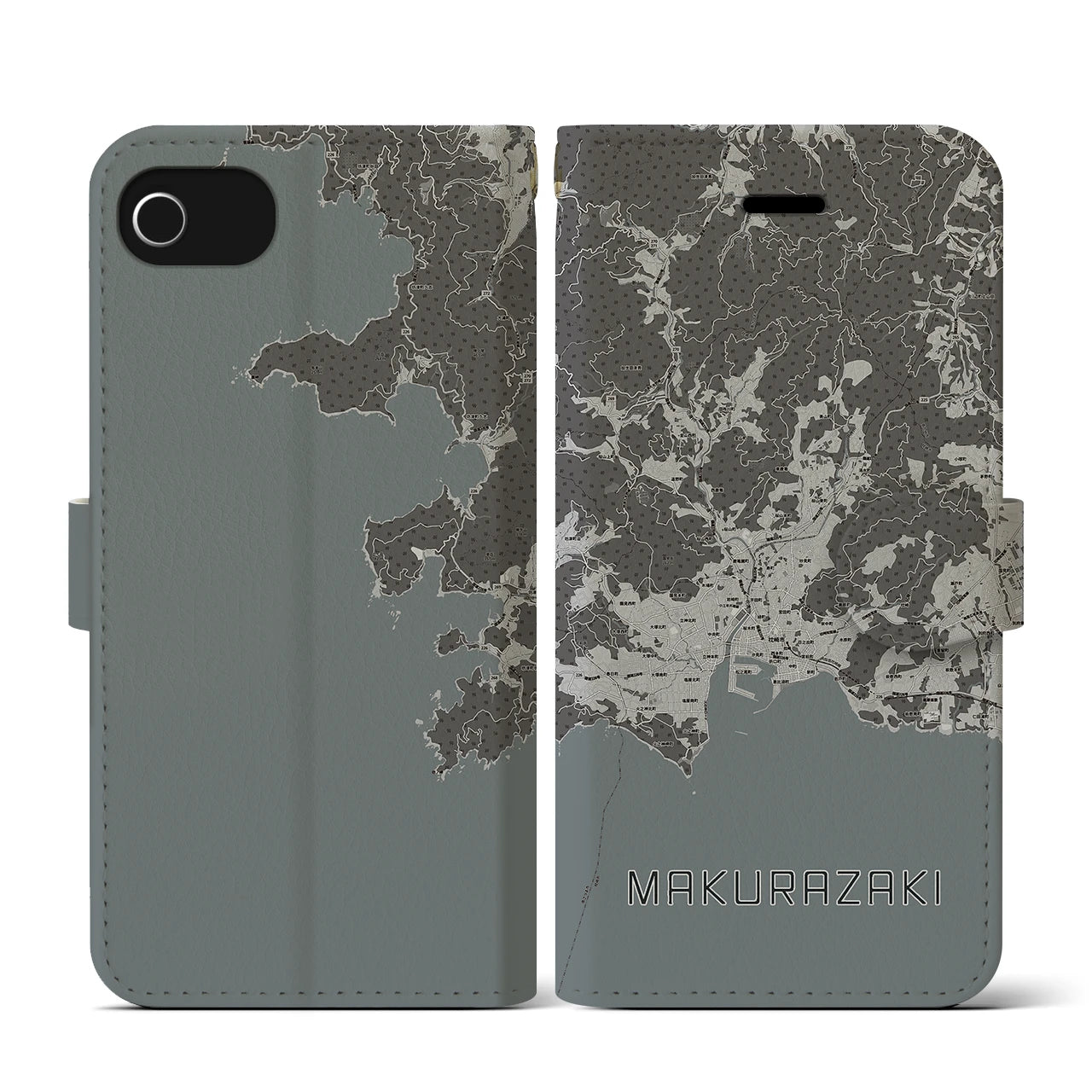 【枕崎(鹿児島県)】地図柄iPhoneケース(手帳タイプ)