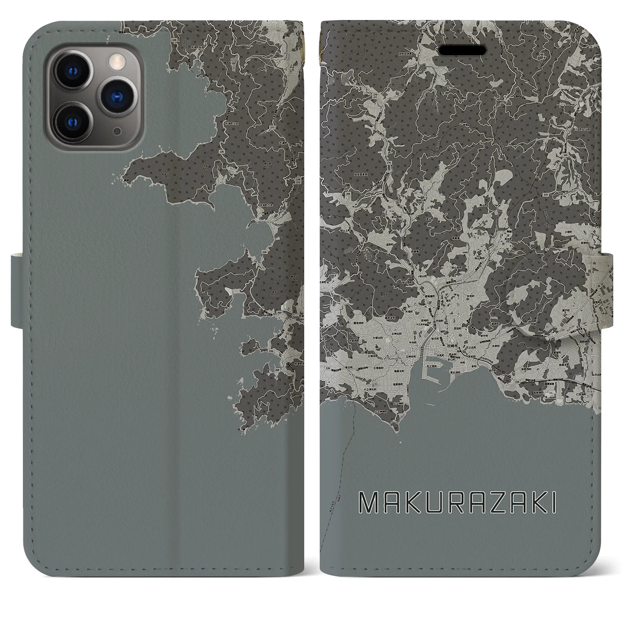 【枕崎(鹿児島県)】地図柄iPhoneケース(手帳タイプ)