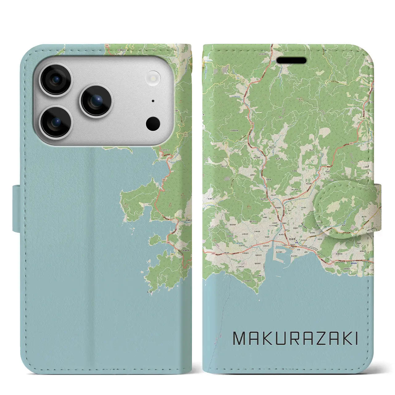 【枕崎(鹿児島県)】地図柄iPhoneケース(手帳タイプ)